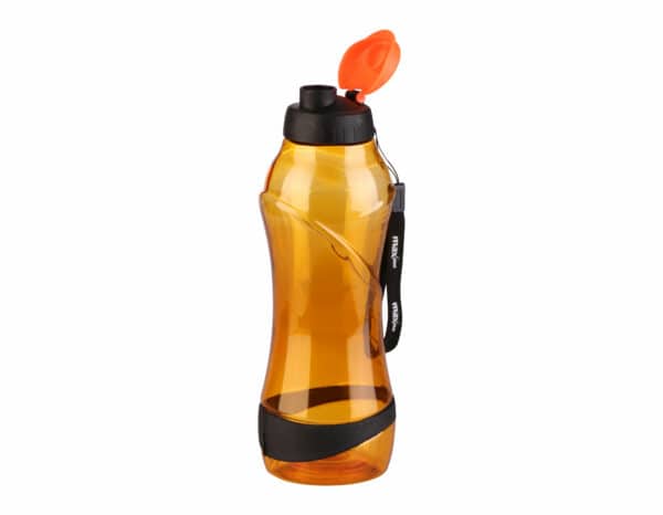 An elegant water bottle with an attractive design.
The design developed for great an experience and comfortable to hold.
Sealed to prevent water leakage.
Plastic Bottle Made from high quality BPA free material.
Dishwasher safe for easy cleaning, freezer safe.