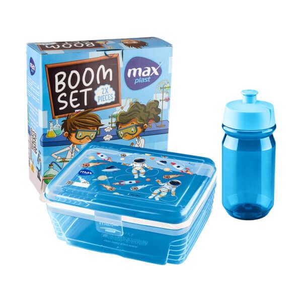 Set of Bottle + Lunch Box. Lunch box large size. Elegant colors and Very practical design. Bottle includes a push-pull spout for easy sipping and drinking. High quality Plastic materials BPA Free. Keeps Food& Water Fresh and  conserves the flavors.