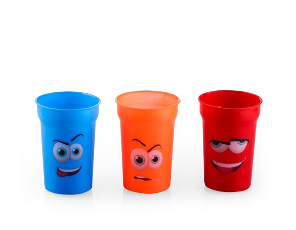 smiley cup -set of 3