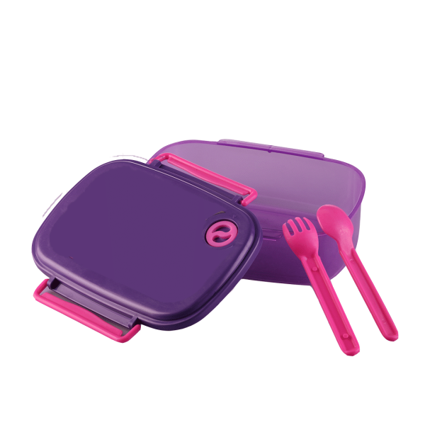 Lunch Box with Spoon & Fork 