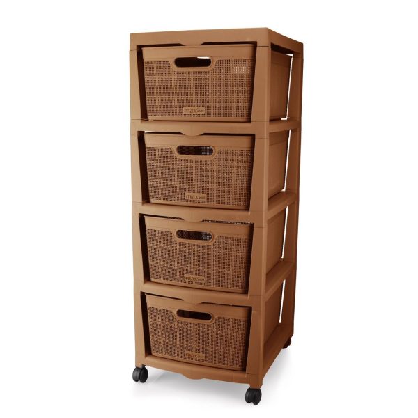 Jute Drawer -  4 Drawer Plastic Storage Drawers - Image 2