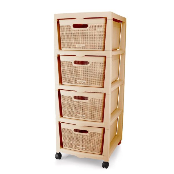 Jute Drawer -  4 Drawer Plastic Storage Drawers - Image 3